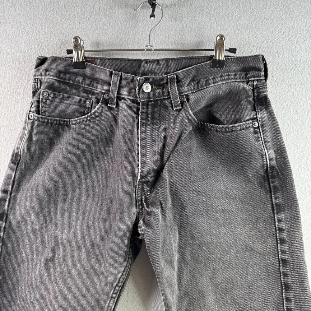 Levis Jeans Mens 33x34 (Fits 31x31) Faded Black 505 Straight Leg Cotton Classic
